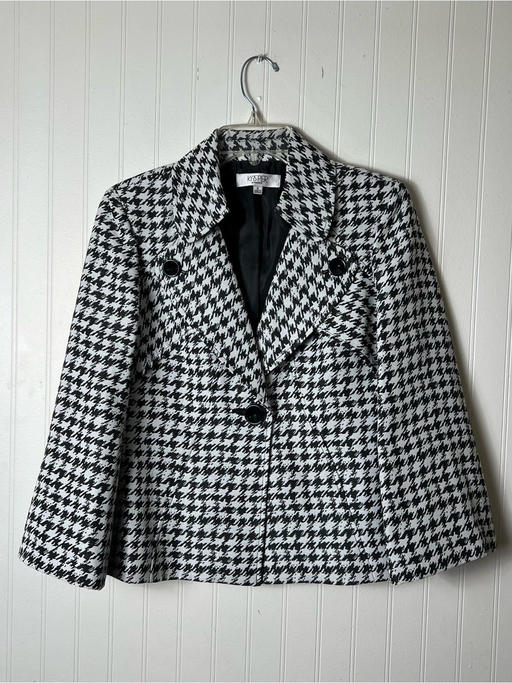 Kasper Houndstooth Blazer Size 8 Jacket